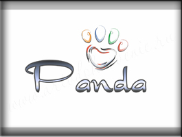  логотип добрая веселая панда сердце лого